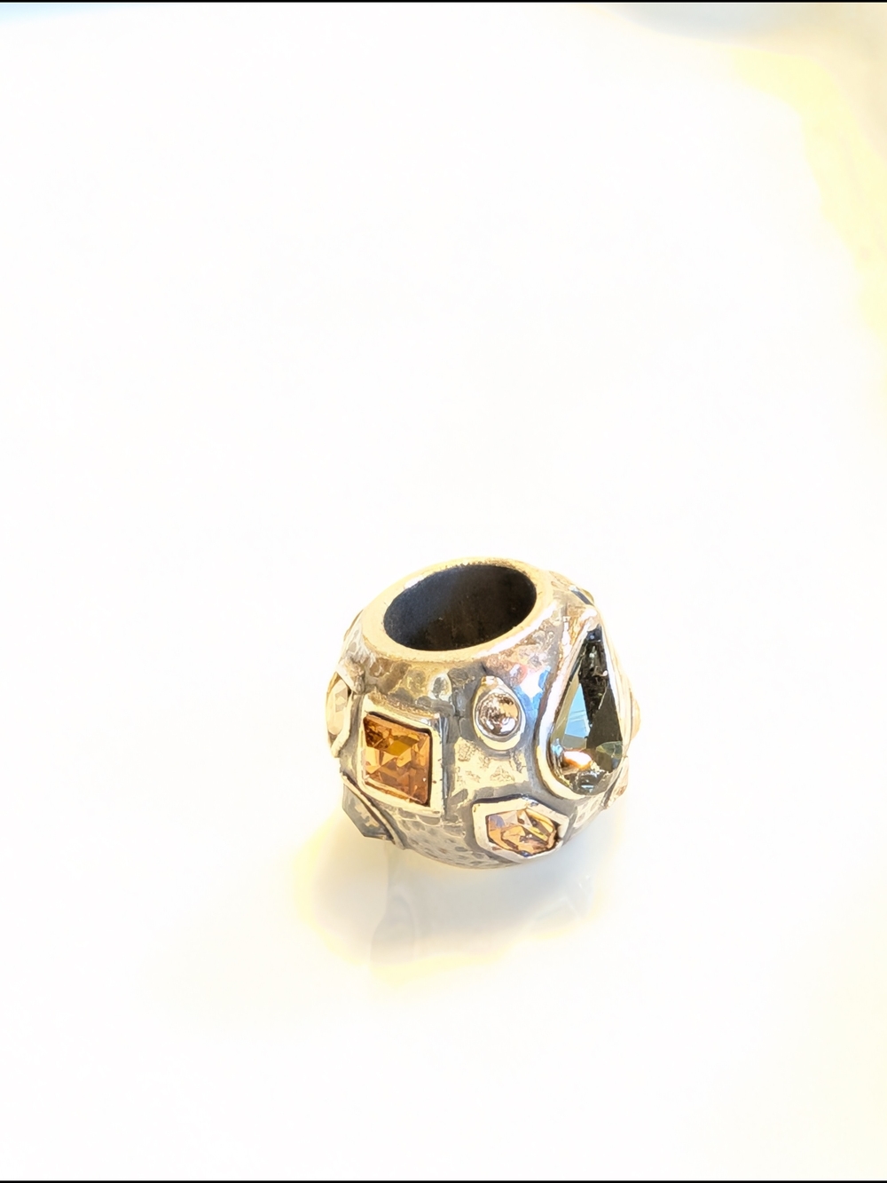 Brighton Bead Charm with Citrine and Blue Crystal